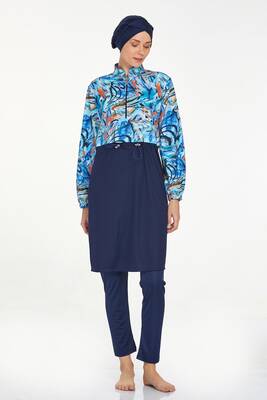 Rozamay - Full-Covered Modest Swimwear Flory 9287 Dark Navy Blue (1) Rozamay - Full-Covered Modest Swimwear Flory 9287 Dark Navy Blue (1)