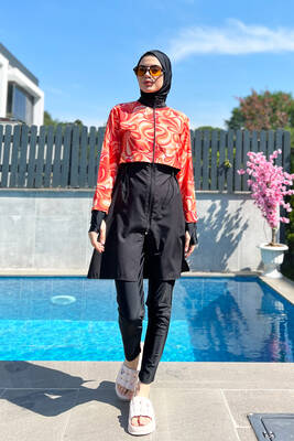 Remsa - Fully Covered Hijab Swimsuit 2322 Pera Orange (1) Remsa - Fully Covered Hijab Swimsuit 2322 Pera Orange (1)