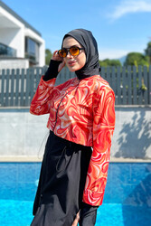 Remsa Mayo - Fully Covered Hijab Swimsuit 2322 Pera Orange