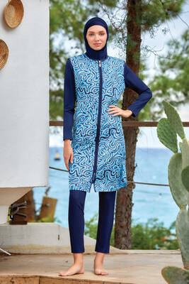 Remsa - Fully Covered Hijab Swimsuit Lana 2236 Dark Navy Remsa Swimsuit Remsa - Fully Covered Hijab Swimsuit Lana 2236 Dark Navy Remsa Swimsuit