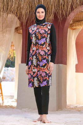 Rozamay - Fully Covered Modest Swimsuit Adara 9251 Black Rozamay - Fully Covered Modest Swimsuit Adara 9251 Black