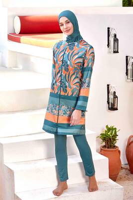 Adasea - Fully Covered Swimwear Dıxıe 1410 Khaki Adasea - Fully Covered Swimwear Dıxıe 1410 Khaki