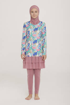 Maresiva - Genç Tam Kapalı Likralı Tesettür Mayo Fınn 2 8126 Gülkurusu Remsa Mayo (1)