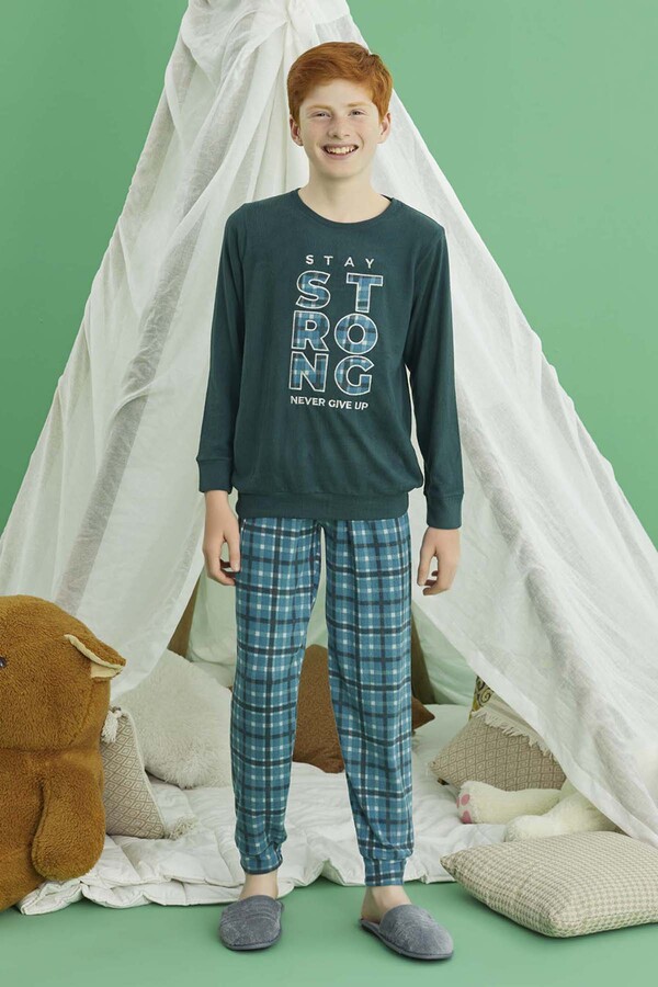 Geometric Print Two-Piece Pajama Set - Thumbnail