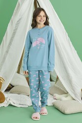 Remsa - Girls’ Aydoğan Cotton Pajama Set 240723 – Blue