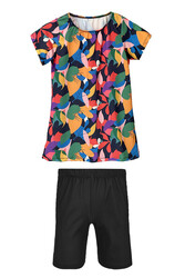 Remsa Mayo - Girls Short Sleeve Half Covered Swimsuit with Leggings R5005 Sariye