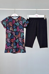 Remsa Mayo - Girls' Short Sleeve Stretchy Legging Semi-Covered Swimsuit R5002 Neon