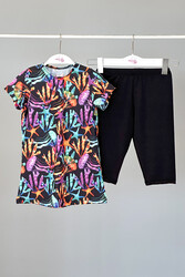 Remsa Mayo - Girls' Short Sleeve Stretchy Legging Semi-Covered Swimsuit R5004 Coral