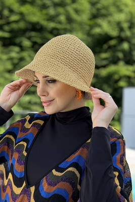 Remsa - Hand-Knitted Straw Hat RŞ-83 Camel