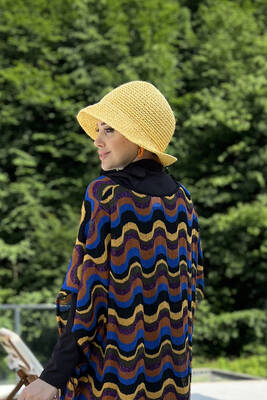 Remsa - Hand-Knitted Straw Hat RŞ-83 Yellow (1) Remsa - Hand-Knitted Straw Hat RŞ-83 Yellow (1)