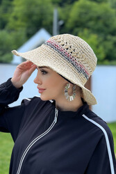 Remsa Mayo - Hand-knitted Straw Hat RŞ-85 Beige