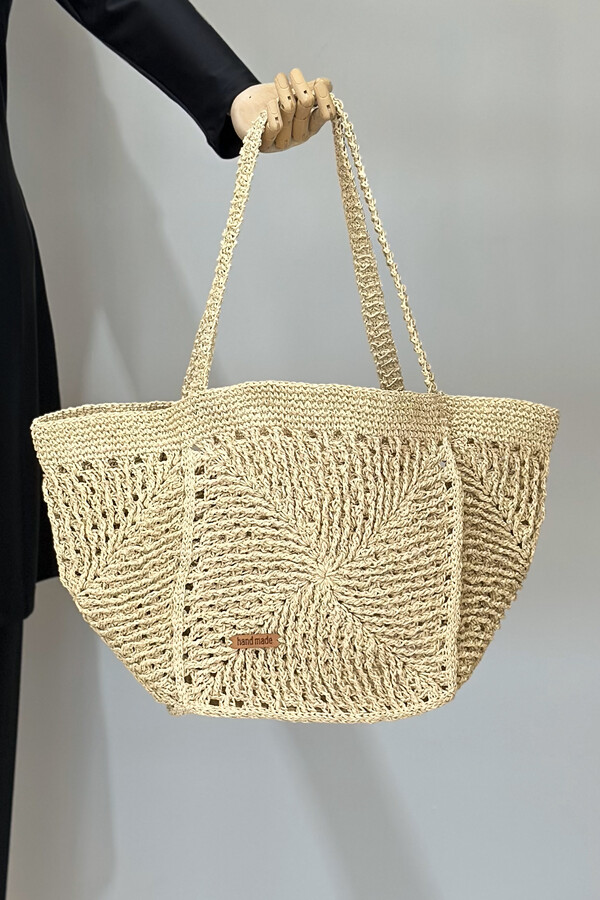 Hand-Woven Rattan Beach Bag - Thumbnail