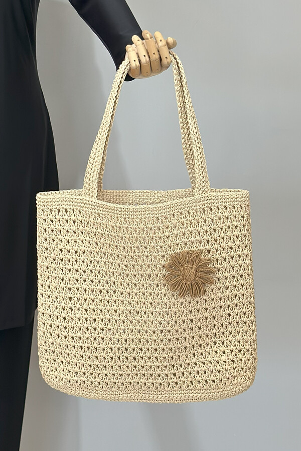 Hand-Woven Rattan Beach Tote Bag - Thumbnail