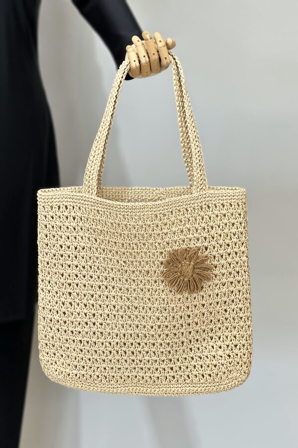 Hand-Woven Rattan Beach Tote Bag - Thumbnail