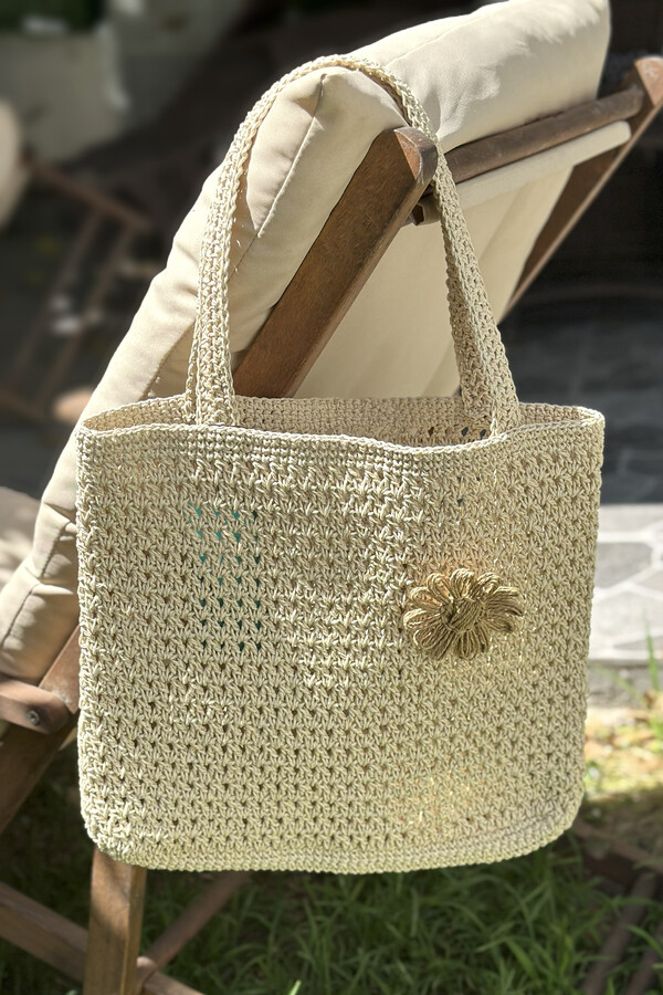 Hand-Woven Rattan Beach Tote Bag - Thumbnail
