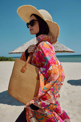 Remsa Mayo - Hasır Çanta Plaj Çantası 025 Camel