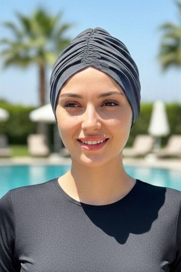 Havuz Deniz Çift Taraflı Bone R-987 Gri - Thumbnail