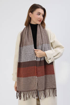 Remsa - Herringbone Pattern Shoulder Shawl Scarf 60x190 cm 3807 Camel (1)