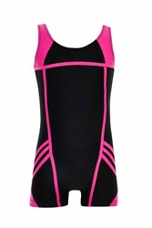 Neopy - Izel 5580 Black Girls' Swimsuit with Straps and Shorts