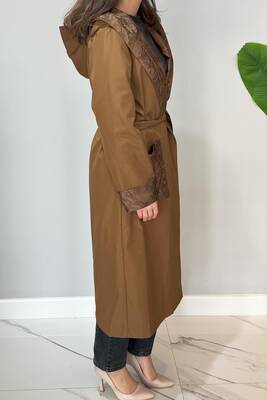 Remsa - Jacquard Hooded Cape Jacket 17815 Brown (1)