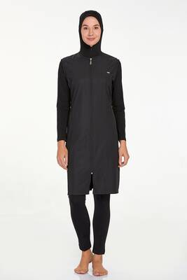 Adasea - Jumpsuit Vest Full-Covered Modest Swimsuit Mayte 2185 Black (1) Adasea - Jumpsuit Vest Full-Covered Modest Swimsuit Mayte 2185 Black (1)