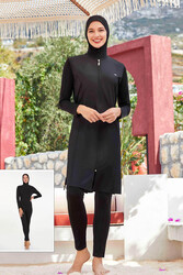 Remsa Mayo - Jumpsuit Vest Full-Covered Modest Swimsuit Mayte 2185 Black