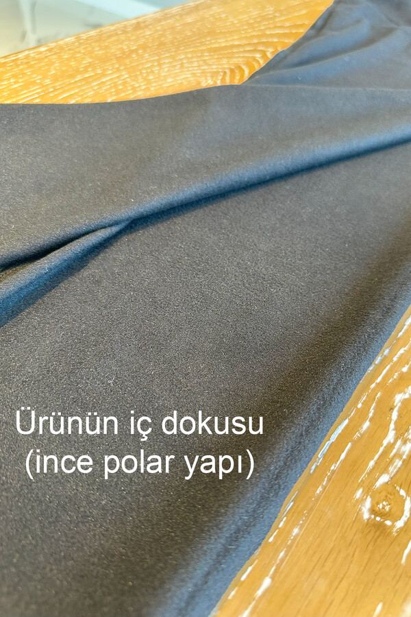 Kadın Dalgıç Kumaş Paçası Lastikli Pantolon Görünümlü Eşofman Altı 2136 Siyah - Thumbnail