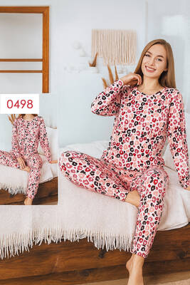 Remsa - Kadın Desenli Comfort Pijama Takımı 0498 Nar Çiçeği (1)