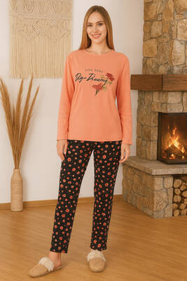 Remsa - Kadın Desenli Saphire Pijama Takımı 0477 Nar Çiçeği02