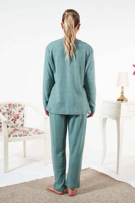 Remsa - Kadın İnterlok Şardonlu Fitilli Pijama Takımı 25330 Mint (1) Remsa - Kadın İnterlok Şardonlu Fitilli Pijama Takımı 25330 Mint (1)