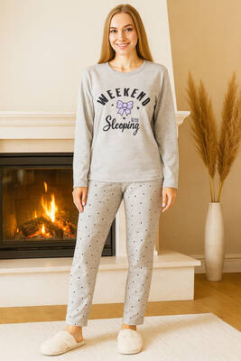 Remsa - Kadın Kurdele Detay Suprem Pijama Takımı 0463 Vizon