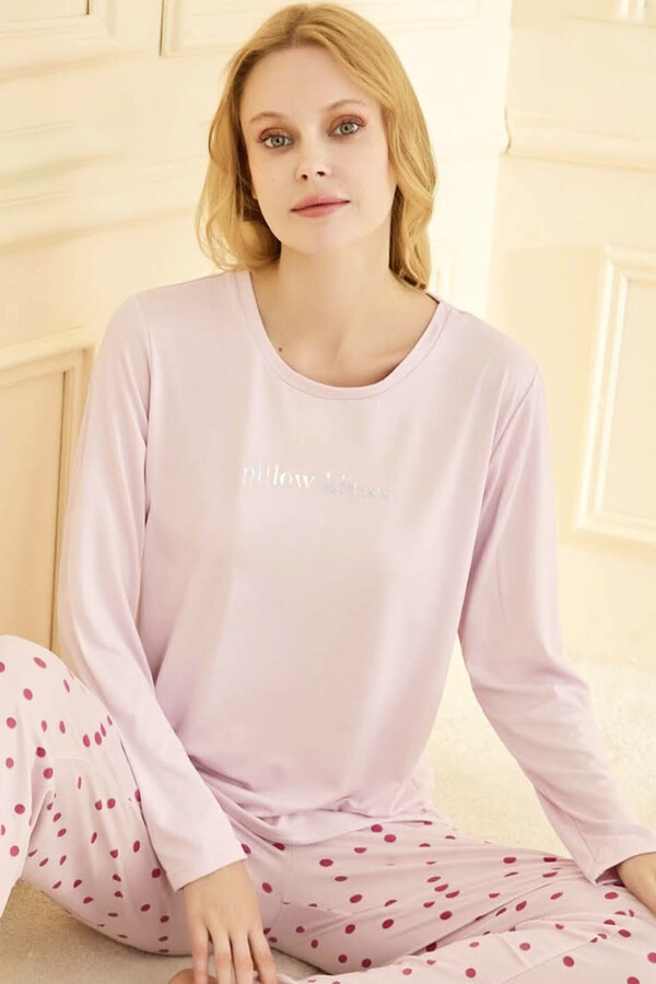 Remsa - Kadın Milan Kumaş Pijama Takımı 50902-2375 Toz Pembe