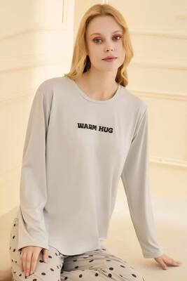 Remsa - Kadın Milan Kumaş Pijama Takımı 50902-2383 Gri