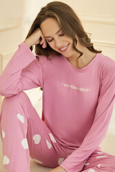 Remsa - Kadın Milan Kumaş Pijama Takımı 50902-2754 Pembe