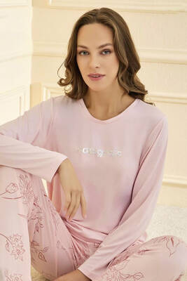 Remsa - Kadın Milan Kumaş Pijama Takımı 50902-2758 Somon