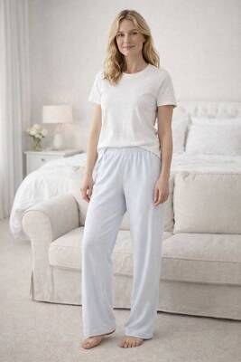 Remsa - Kadın Penye Kumaş Tek Pijama Alt 02 Buz Mavi (1)