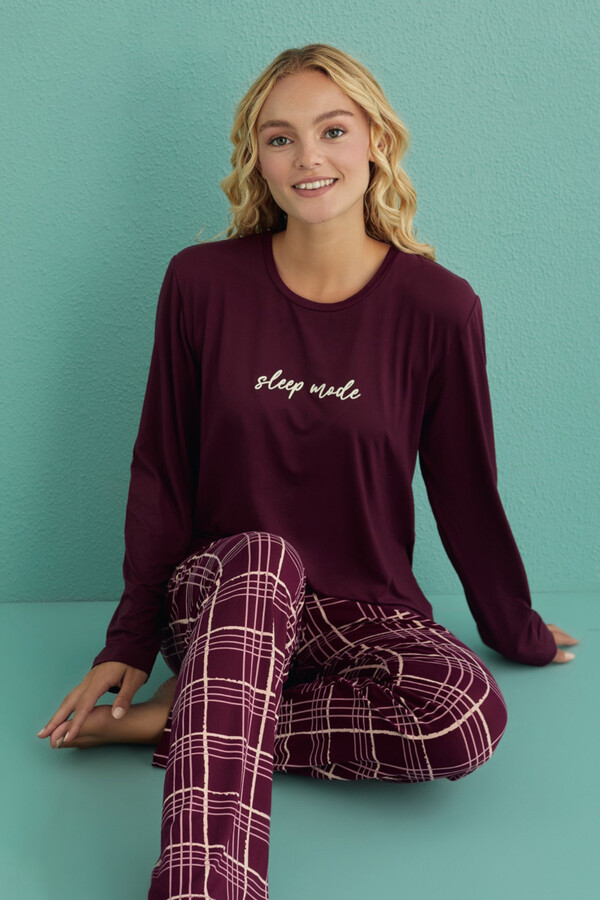 Kadın Pijama Takımı Milan Kumaş 50902-325 Mor