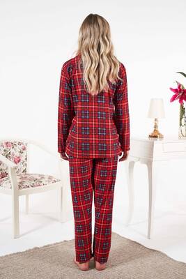 Remsa - Kadın Süet Önden Düğmeli Pijama Takımı 25331 Kırmızı (1) Remsa - Kadın Süet Önden Düğmeli Pijama Takımı 25331 Kırmızı (1)
