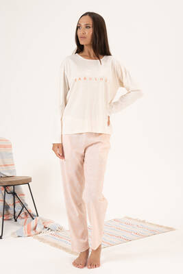 Estiva - Kadın Süprem Uzun Kollu Pijama Takımı 24121 Somon Estiva - Kadın Süprem Uzun Kollu Pijama Takımı 24121 Somon