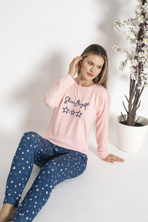 Kadın Termal Pijama Takımı 24481 Somon - Thumbnail
