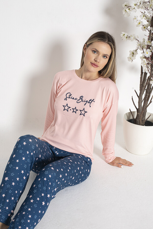 Kadın Termal Pijama Takımı 24481 Somon - Thumbnail