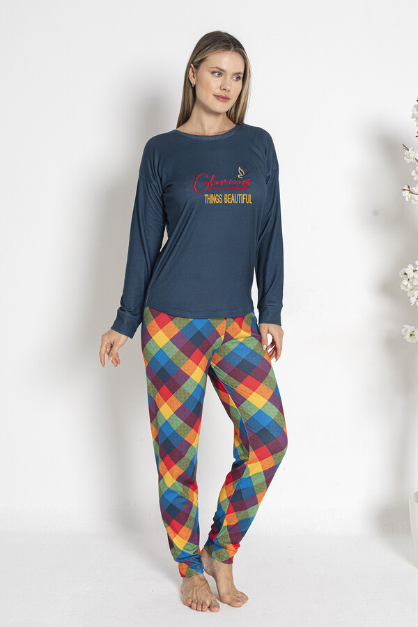 Kadın Termal Pijama Takımı 24483 Lacivert