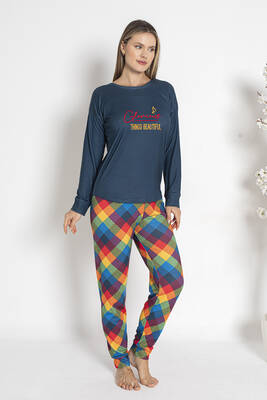 Estiva - Kadın Termal Pijama Takımı 24483 Lacivert Estiva - Kadın Termal Pijama Takımı 24483 Lacivert