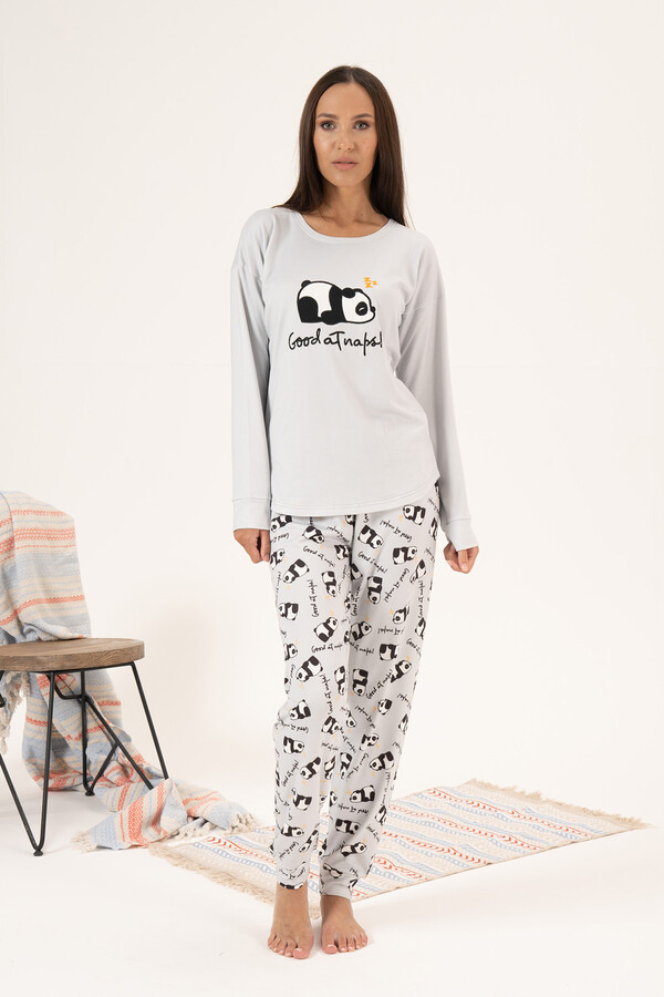 Kadın Termal Pijama Takımı 24486 Gri