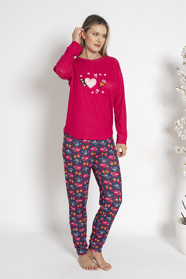 Kadın Termal Pijama Takımı 24489 Fuşya