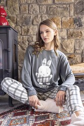 Aydoğan - Kadın Termal Uzun Kol Pijama Takımı 30062 Gri Aydoğan - Kadın Termal Uzun Kol Pijama Takımı 30062 Gri