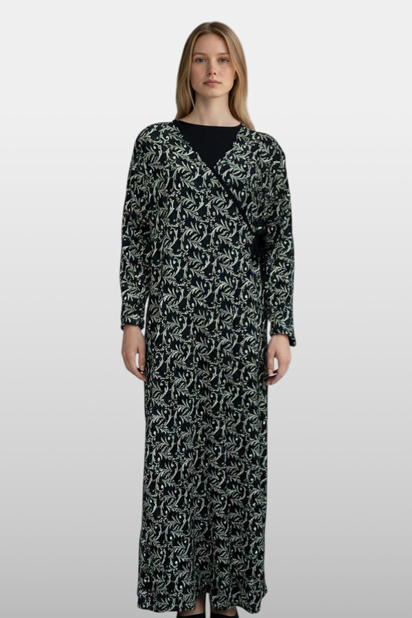 Kadın Viskon Namaz Elbisesi 25247-3 Siyah01 - Thumbnail