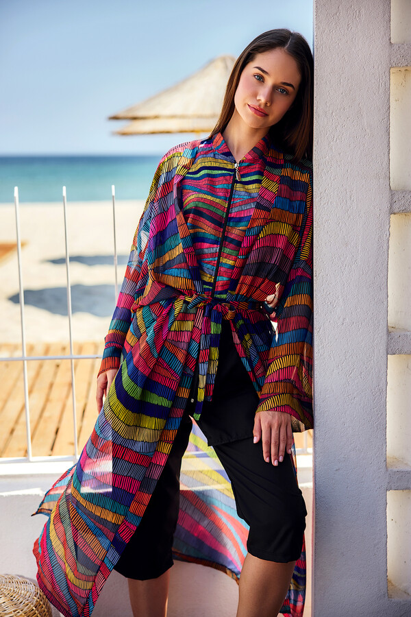 Kaftan Kimono Pareo Overlay for Modest Swimwear - Thumbnail