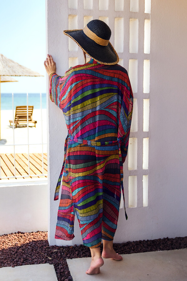 Kaftan Kimono Pareo Overlay for Modest Swimwear - Thumbnail