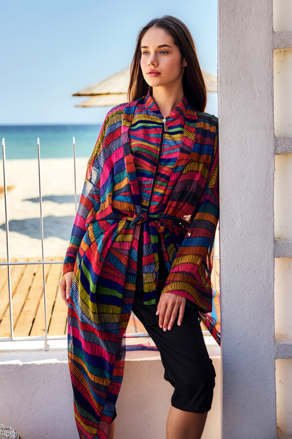Kaftan Kimono Pareo Overlay for Modest Swimwear - Thumbnail